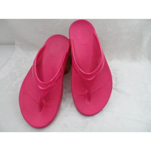 OOFOS Women's OOlala Light Weight Recovery Pink Thong Flip-Flip Sandals Size 5 - Picture 2 of 9